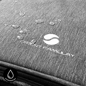 ORIENT FAMULAY Travel Organizer, Waterproof Cable Bag for Electronic Accessories Double Layer Large Shockproof Storage Bag for Cord, Hard Disk, Power Bank, Tablet -Gray