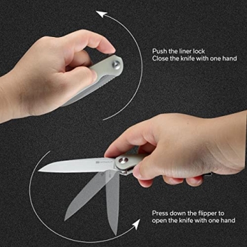 SENCUT Kyril Pocket Folding Knife for EDC, Design by Ferrum Forge Knife Works, Liner Lock Small Knife with Clip, Micarta Handle Everyday Carry Knife for Men Women Indoor Outdoor Gift S22001