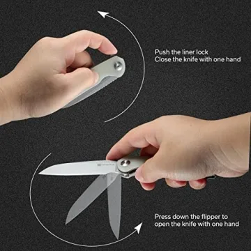 SENCUT Kyril Pocket Folding Knife for EDC, Design by Ferrum Forge Knife Works, Liner Lock Small Knife with Clip, Micarta Handle Everyday Carry Knife for Men Women Indoor Outdoor Gift S22001