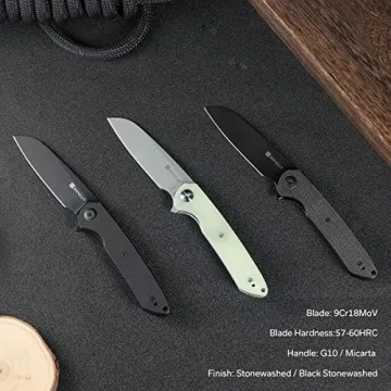 SENCUT Kyril Pocket Folding Knife for EDC, Design by Ferrum Forge Knife Works, Liner Lock Small Knife with Clip, Micarta Handle Everyday Carry Knife for Men Women Indoor Outdoor Gift S22001