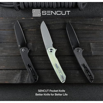 SENCUT Kyril Pocket Folding Knife for EDC, Design by Ferrum Forge Knife Works, Liner Lock Small Knife with Clip, Micarta Handle Everyday Carry Knife for Men Women Indoor Outdoor Gift S22001