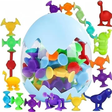 Bath Toys 27 PCS Suction Toys Sensory Toys for Kids Ages 4-8 Boys Girls Stress Release Toys Travel T...