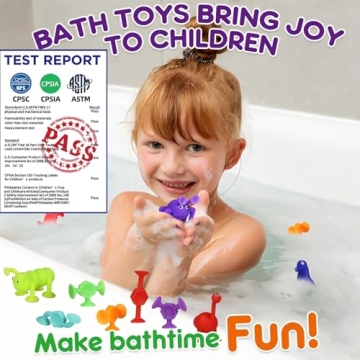 Bath Toys 27 PCS Suction Toys Sensory Toys for Kids Ages 4-8 Boys Girls Stress Release Toys Travel Toys Suction Cup Toys Silicone