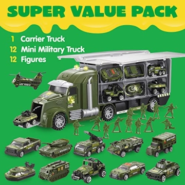 Amazing JOYIN Military Truck Set with Lights and Sounds