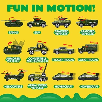 Amazing JOYIN Military Truck Set with Lights and Sounds