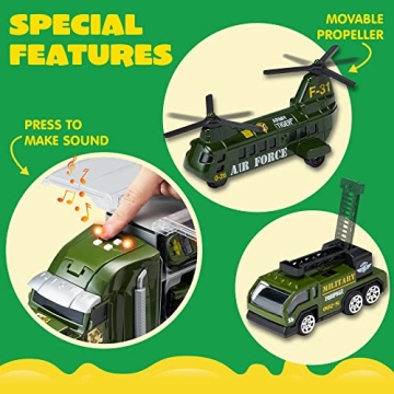Amazing JOYIN Military Truck Set with Lights and Sounds