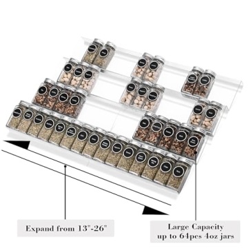 Mulush Spice Rack Tray for Organized Kitchen Storage