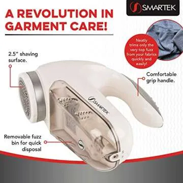 Smartek Fabric Shaver Fuzz Remover, Electric Lint Remover for Clothes, Sweater Shaver to Remove Pill...