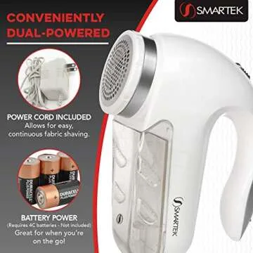 Smartek Fabric Shaver Fuzz Remover, Electric Lint Remover for Clothes, Sweater Shaver to Remove Pilling, Couch Cleaner