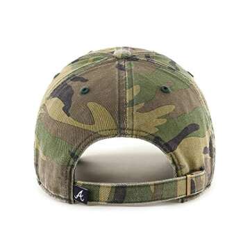 47 MLB Camo Clean Up Adjustable Hat, Adult One Size Fits All (Atlanta Braves Camo)