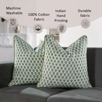 CPC Cotton Throw Pillow Covers - Soft, Stylish, Set of 2