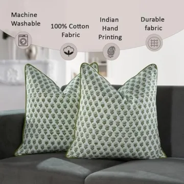 CPC Cotton Throw Pillow Covers - Soft, Stylish, Set of 2