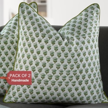 CPC Cotton Throw Pillow Covers - Soft, Stylish, Set of 2