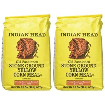 Indian Head Old Fashioned Stone Ground Yellow Corn Meal 2 lb, 2 Pack