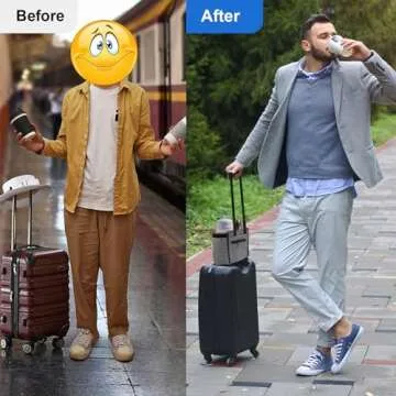 Luggage Cup Holder for Suitcases Free Hands, Travel Accessories, Luggage Cup Caddy Gifts, Beverage Holder, Universal Luggage Accessories for Flight Attendants, Business Travelers (Grey-02)