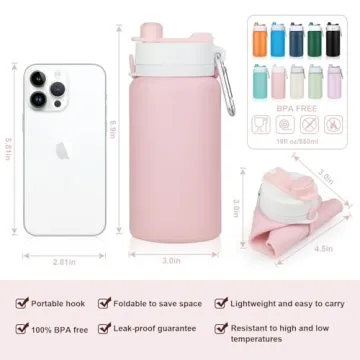 Lightweight Collapsible Water Bottle for Travel and Gym