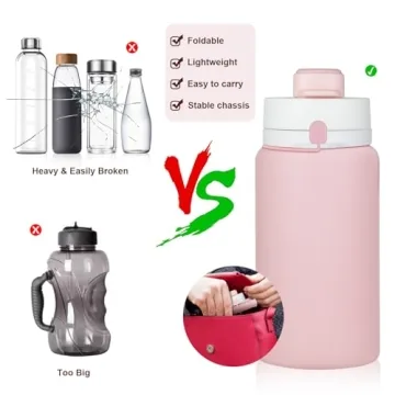 Lightweight Collapsible Water Bottle for Travel and Gym
