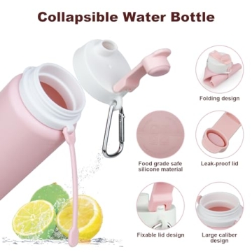 Lightweight Collapsible Water Bottle for Travel and Gym