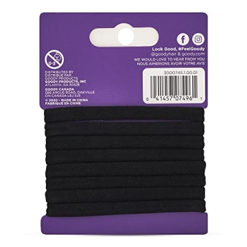 Goody Ouchless Seamless Hair Elastics - Black 8ct