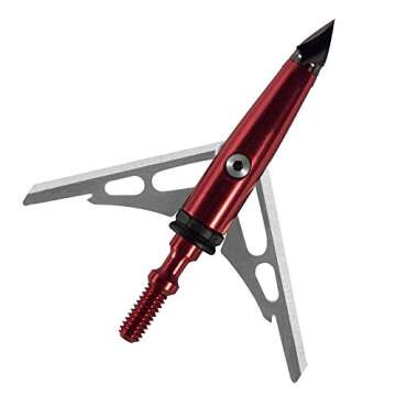 RAGE Chisel Tip 2 Blade Broadhead, 100 Grain with Shock Collar Technology - 3 Pack, Red, Model:65100