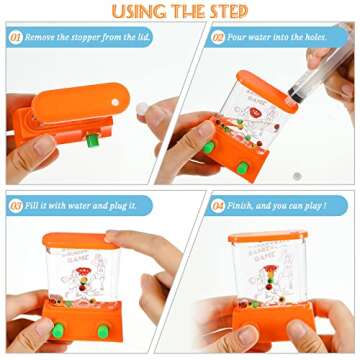 Gejoy 4 Pieces Easter Basket Stuffers Water Games Handheld for Kids Mini Waterful Ring Toss Retro Pastime Toys Car Games Birthday Party Favor for Kids Easter Toys Gifts(Classic Style)