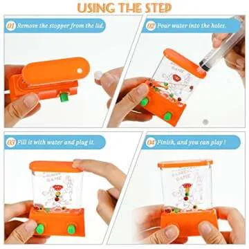 Gejoy 4 Pieces Easter Basket Stuffers Water Games Handheld for Kids Mini Waterful Ring Toss Retro Pastime Toys Car Games Birthday Party Favor for Kids Easter Toys Gifts(Classic Style)