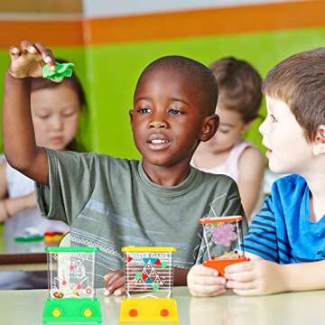 Gejoy 4 Pieces Easter Basket Stuffers Water Games Handheld for Kids Mini Waterful Ring Toss Retro Pastime Toys Car Games Birthday Party Favor for Kids Easter Toys Gifts(Classic Style)