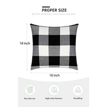 Syntus Set of 2 Buffalo Check Throw Pillow Covers Farmhouse Outdoor Plaid Square Pillow Cushion Case...