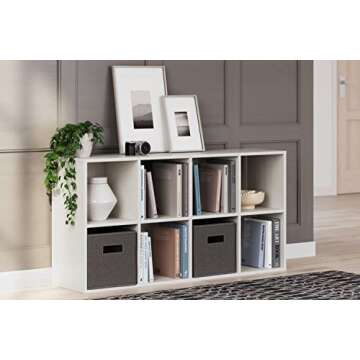 Signature Design by Ashley Aprilyn Farmhouse 8 Cube Storage Organizer - Stylish Whitewash Solution