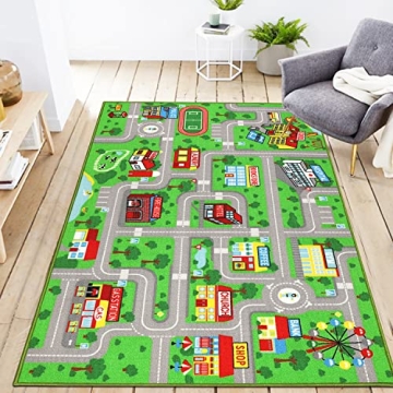 Yincimar Kids Playroom Rug City Life Playmat for Hot Wheels