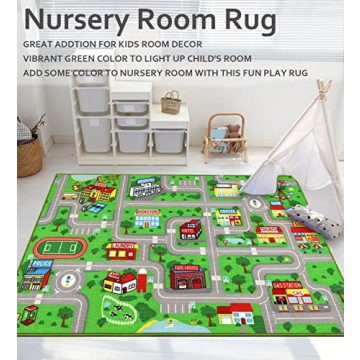 Yincimar Kids Playroom Rug City Life Playmat for Hot Wheels