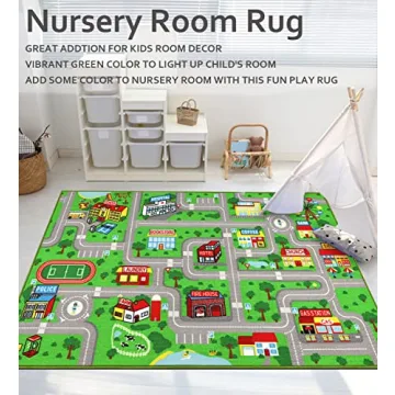 Yincimar Kids Playroom Rug City Life Playmat for Hot Wheels