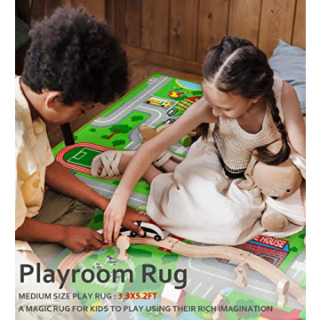 Yincimar Kids Playroom Rug City Life Playmat for Hot Wheels