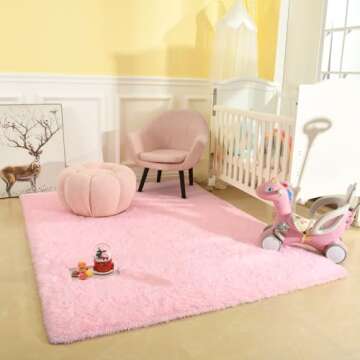 Soft Keeko Pink Area Rug for Kids' Rooms and Decor