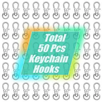 sprookber 100pcs Metal Lobster Claw Clasp with Key Ring for Crafts and DIY Projects