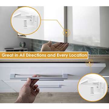 12 Pack Cabinet Locks Child Safety | Baby Safety Cabinet Locks NO Drilling 3M Adhesive Baby Proof Drawer Lock Child proofing cabinets latches for Kids Latch for Drawers & Door Child Safety Locks