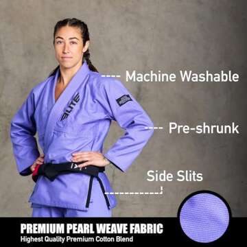Elite Sports Ultra-Light Women's BJJ GI - IBJJF Jiu-Jitsu GI for Girls and women (See Special Sizing...