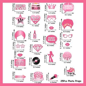 Last Disco Bachelorette Party Decorations 25pcs Last Disco Bachelorette Photo Booth Props Hot Pink Cowgirl Last Disco Bachelorette Party Favors for Bride to Be, Bridal Shower