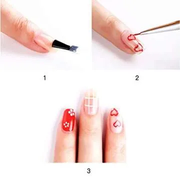 Tinsow 3pcs Professional Nail Art Brush Set Liner Pens Striping Brushes for Short Strokes, Details, Blending, Elongated Lines etc (Transparent)