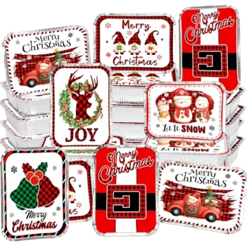WorldBazaar Christmas Aluminum Food Storage Containers 36PC