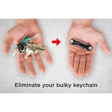 KeySmart Classic - Compact Key Holder and Keychain Organizer (up to 14 Keys) (Black)