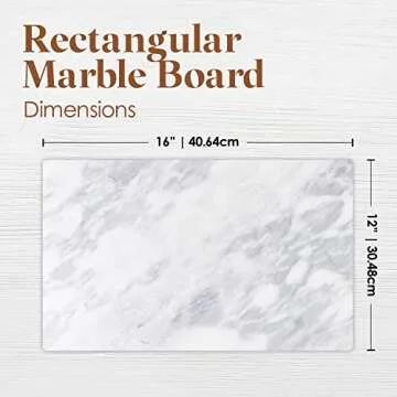 Homeries Marble Pastry Board 12x16 Elegant Serving Tray
