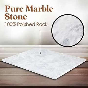 Homeries Marble Pastry Board 12x16 Elegant Serving Tray