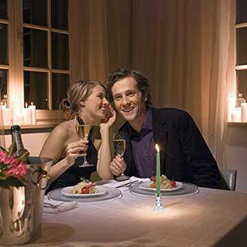 Glass Candle Holder for Taper Candles, Clear Decorative Candle Sticks Holders Set of 6 for Christmas Decor and Thanksgiving Wedding Dining Party Table Decorations (Exclude Candles)