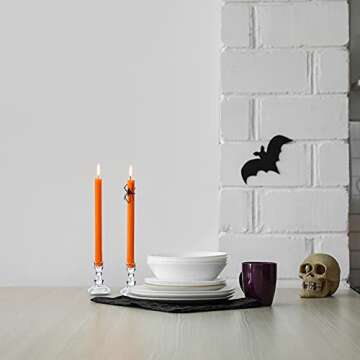 Glass Candle Holder for Taper Candles, Clear Decorative Candle Sticks Holders Set of 6 for Christmas Decor and Thanksgiving Wedding Dining Party Table Decorations (Exclude Candles)