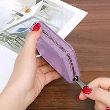Stylish RFID Leather Wallet for Women - angimi Purple Holder