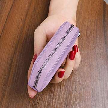 Stylish RFID Leather Wallet for Women - angimi Purple Holder