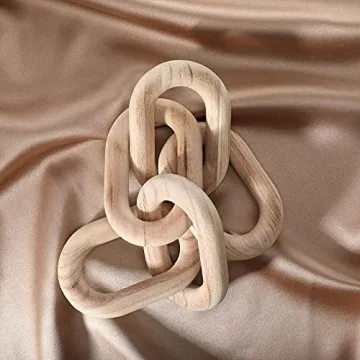 Decorative Wood Link Chain Wooden Chain Decor 5 Link Decoration Chain for Family Party Home Office Decoration Supplies (Wood Color)