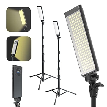 DigiPower PRO2 - Two Point Portable, Lightweight Lighting Set - Two 180 LED Lights + Two Pro Stands ...