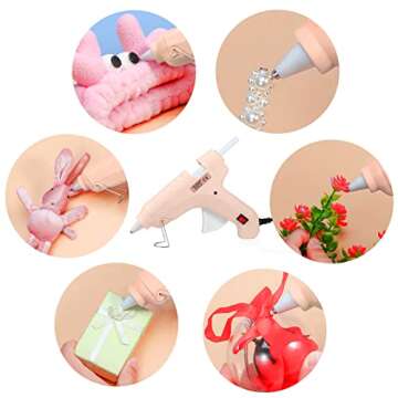 Hot Glue Gun Full Size, Large Glue Gun Kit with 30 Glue Gun Sticks 7/16, Glue Guns for Crafts DIY Arts Quick Home Repairs, 40W, Beige
